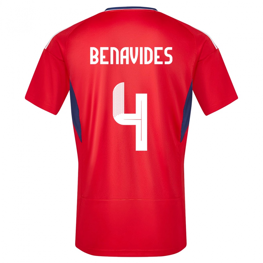 Damen Costa Rica Mariana Benavides #4 Rot Heimtrikot Trikot 24-26 T-Shirt Österreich