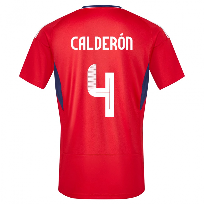 Damen Costa Rica Brandon Calderon #4 Rot Heimtrikot Trikot 24-26 T-Shirt Österreich