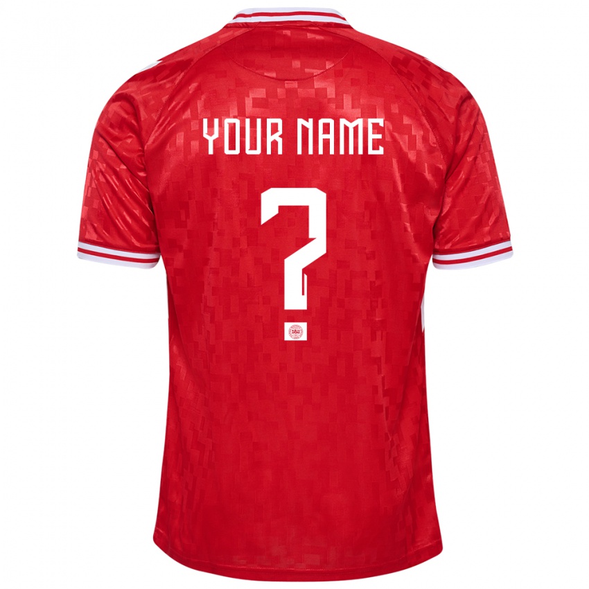 Damen Dänemark Ihren Namen #0 Rot Heimtrikot Trikot 24-26 T-Shirt Österreich