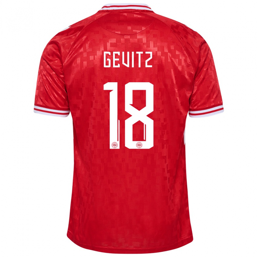 Damen Dänemark Luna Gevitz #18 Rot Heimtrikot Trikot 24-26 T-Shirt Österreich