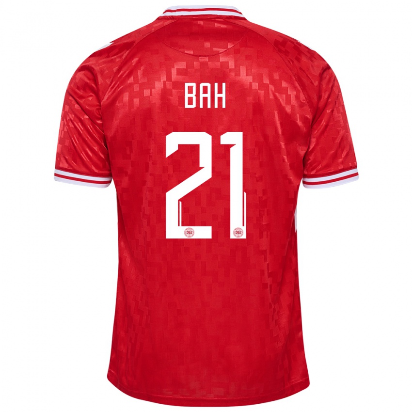 Damen Dänemark Alexander Bah #21 Rot Heimtrikot Trikot 24-26 T-Shirt Österreich
