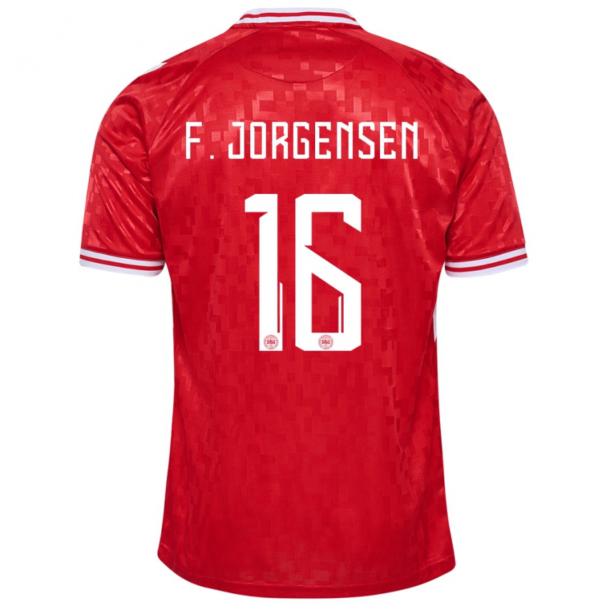 Damen Dänemark Filip Jorgensen #16 Rot Heimtrikot Trikot 24-26 T-Shirt Österreich