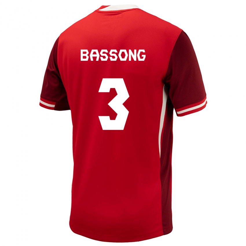 Damen Kanada Zorhan Bassong #3 Rot Heimtrikot Trikot 24-26 T-Shirt Österreich