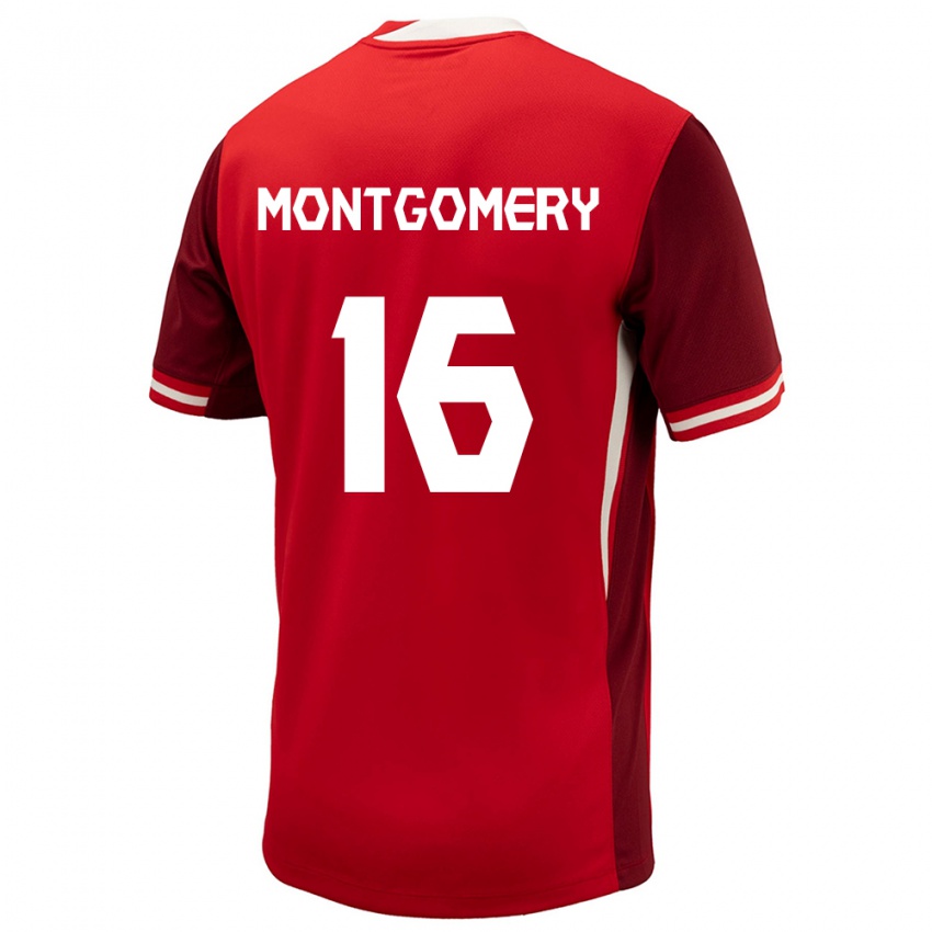 Damen Kanada Callum Montgomery #16 Rot Heimtrikot Trikot 24-26 T-Shirt Österreich