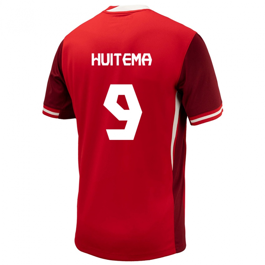 Damen Kanada Jordyn Huitema #9 Rot Heimtrikot Trikot 24-26 T-Shirt Österreich