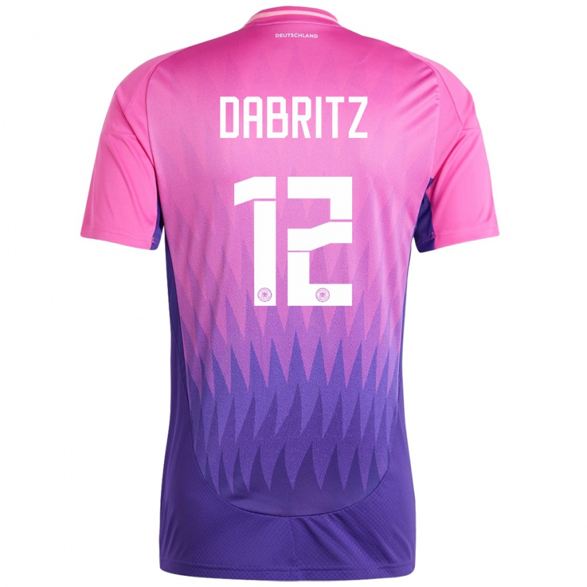 Damen Deutschland Sara Dabritz #12 Pink Lila Auswärtstrikot Trikot 24-26 T-Shirt Österreich