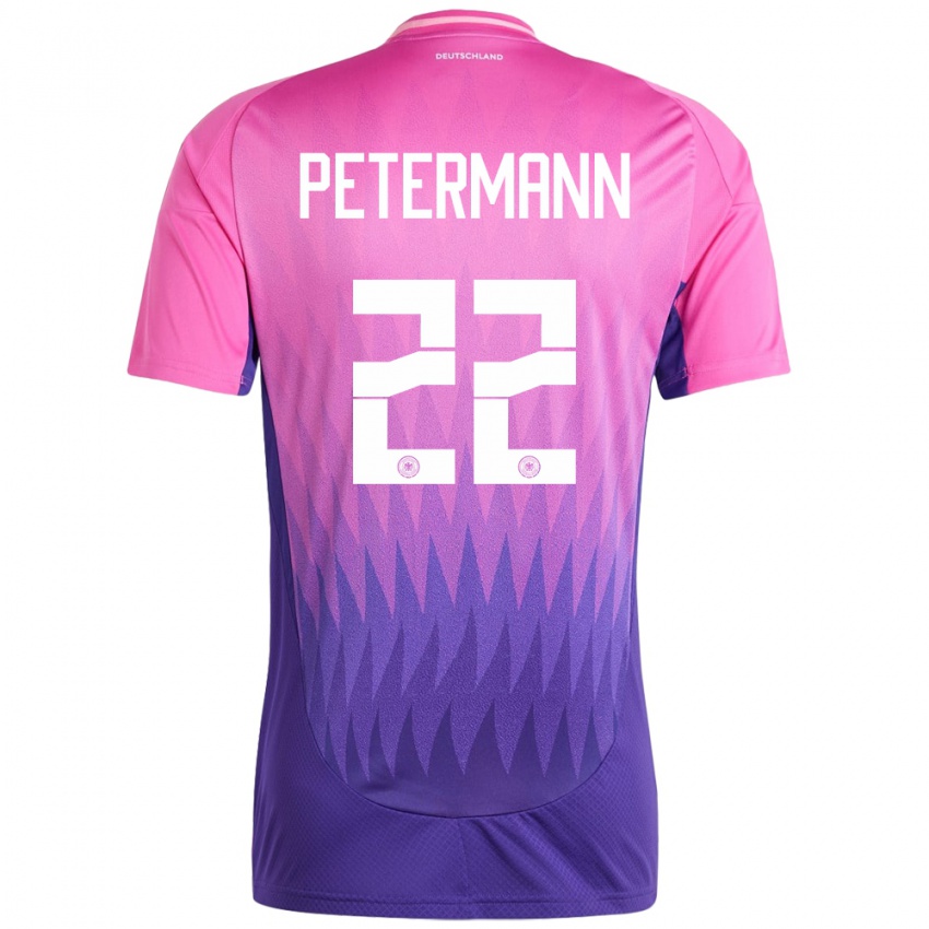 Damen Deutschland Lena Petermann #22 Pink Lila Auswärtstrikot Trikot 24-26 T-Shirt Österreich