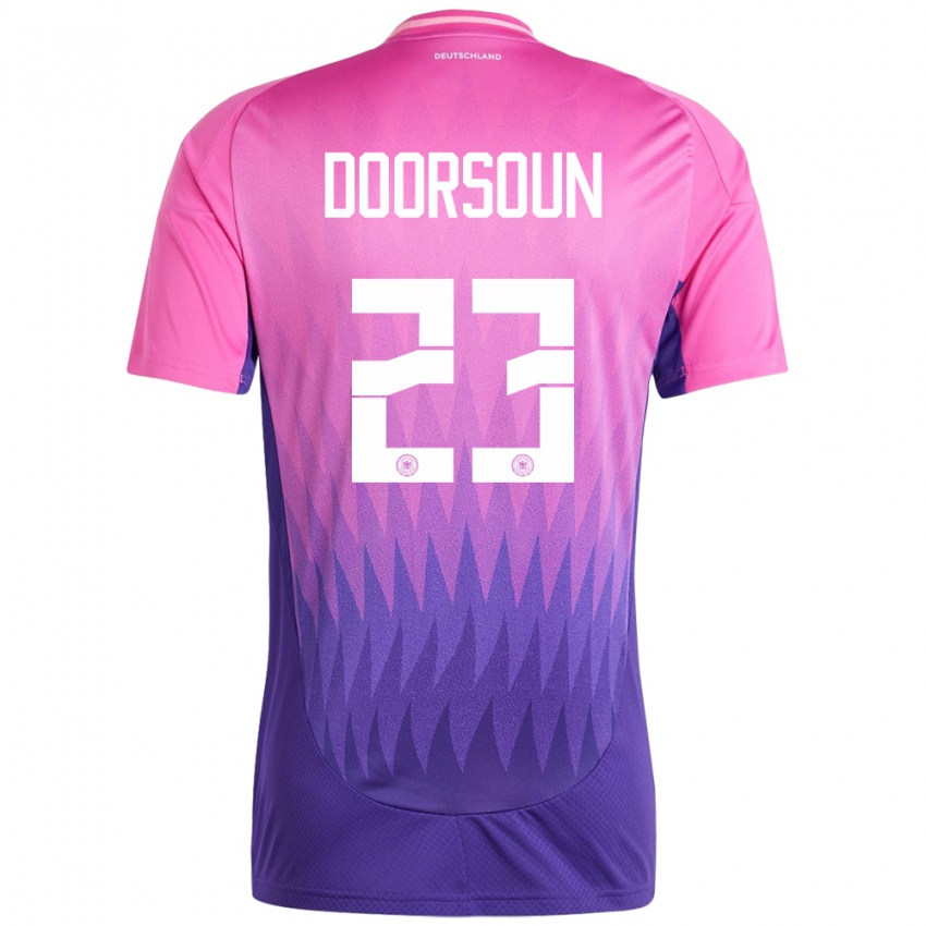 Damen Deutschland Sara Doorsoun #23 Pink Lila Auswärtstrikot Trikot 24-26 T-Shirt Österreich