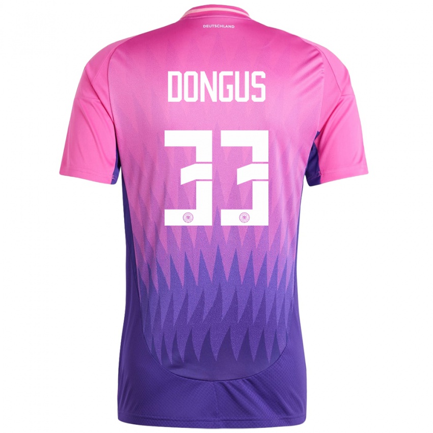 Damen Deutschland Fabienne Dongus #33 Pink Lila Auswärtstrikot Trikot 24-26 T-Shirt Österreich