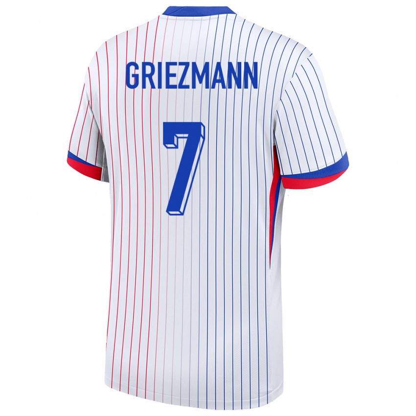 Damen Frankreich Antoine Griezmann #7 Weiß Auswärtstrikot Trikot 24-26 T-Shirt Österreich