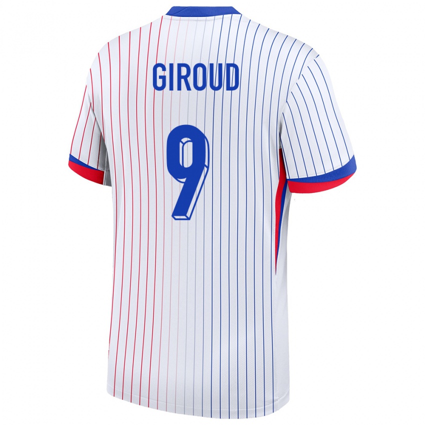 Damen Frankreich Olivier Giroud #9 Weiß Auswärtstrikot Trikot 24-26 T-Shirt Österreich