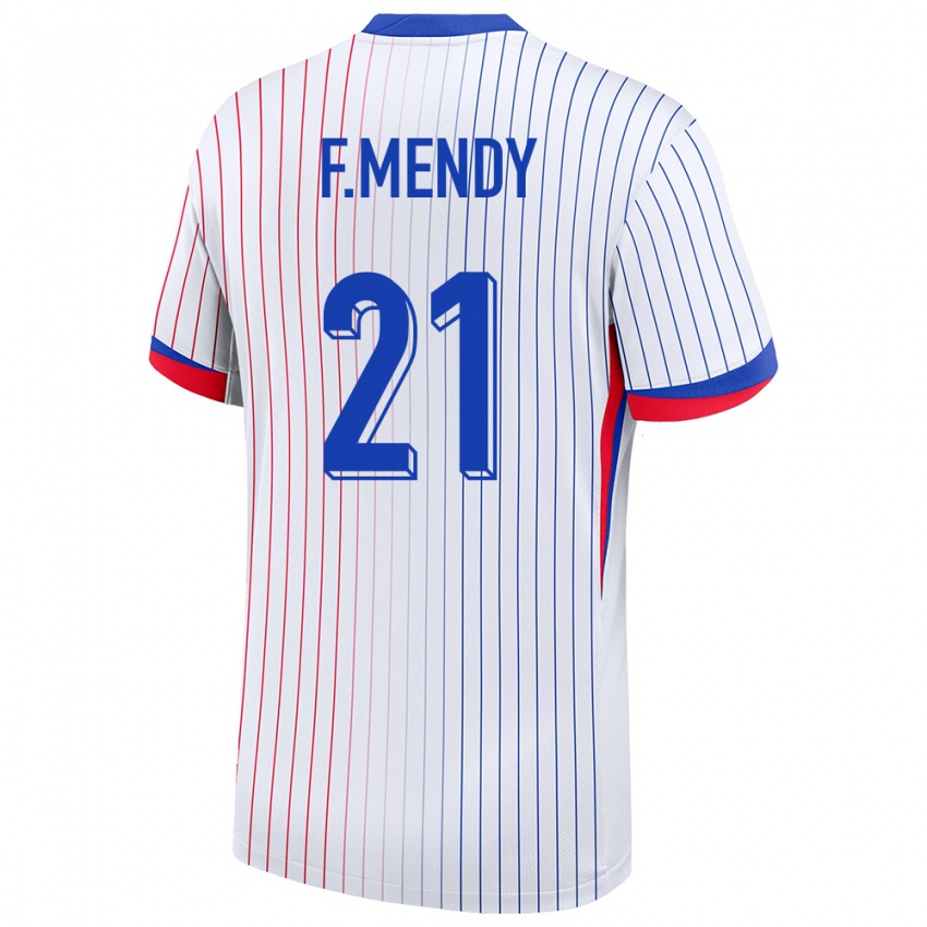 Damen Frankreich Ferland Mendy #21 Weiß Auswärtstrikot Trikot 24-26 T-Shirt Österreich