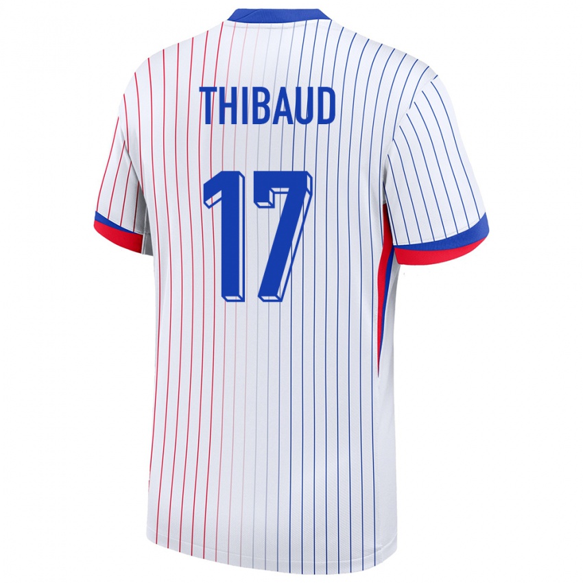 Damen Frankreich Julie Thibaud #17 Weiß Auswärtstrikot Trikot 24-26 T-Shirt Österreich
