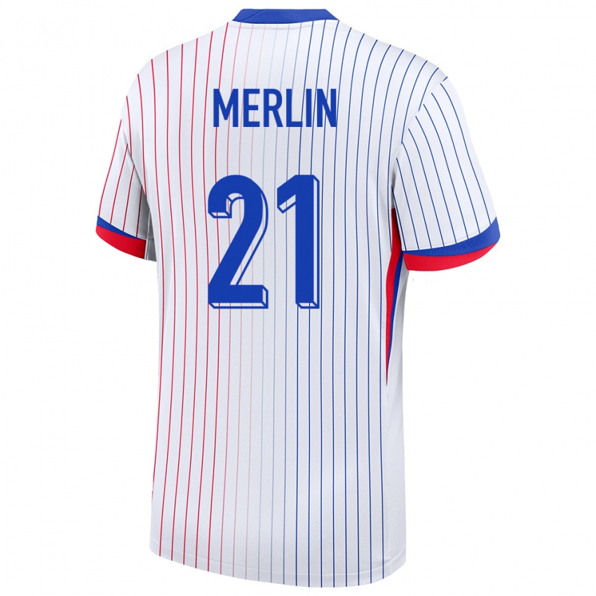 Damen Frankreich Quentin Merlin #21 Weiß Auswärtstrikot Trikot 24-26 T-Shirt Österreich