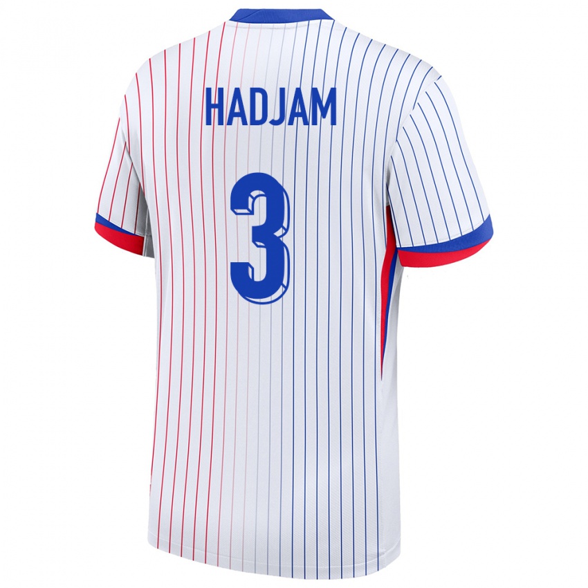 Damen Frankreich Jaouen Hadjam #3 Weiß Auswärtstrikot Trikot 24-26 T-Shirt Österreich