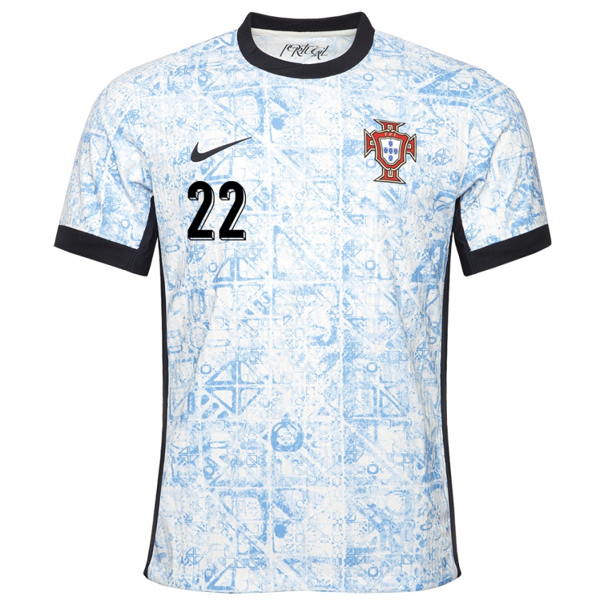 Damen Portugal Rute Costa #22 Cremeblau Auswärtstrikot Trikot 24-26 T-Shirt Österreich