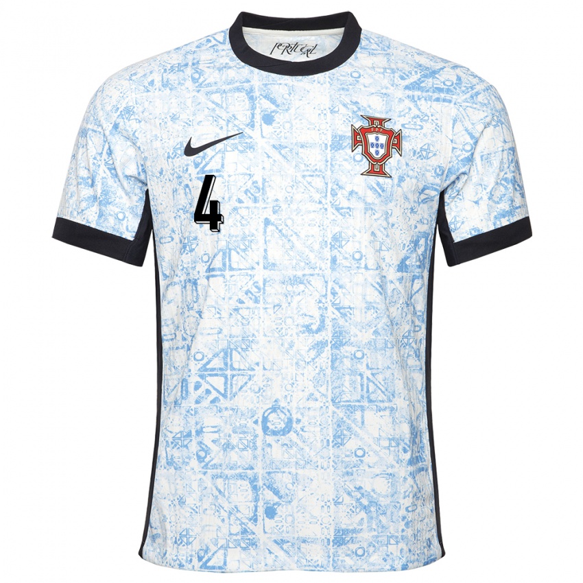Damen Portugal Ruben Dias #4 Cremeblau Auswärtstrikot Trikot 24-26 T-Shirt Österreich