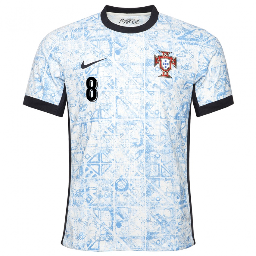 Damen Portugal Joao Moutinho #8 Cremeblau Auswärtstrikot Trikot 24-26 T-Shirt Österreich