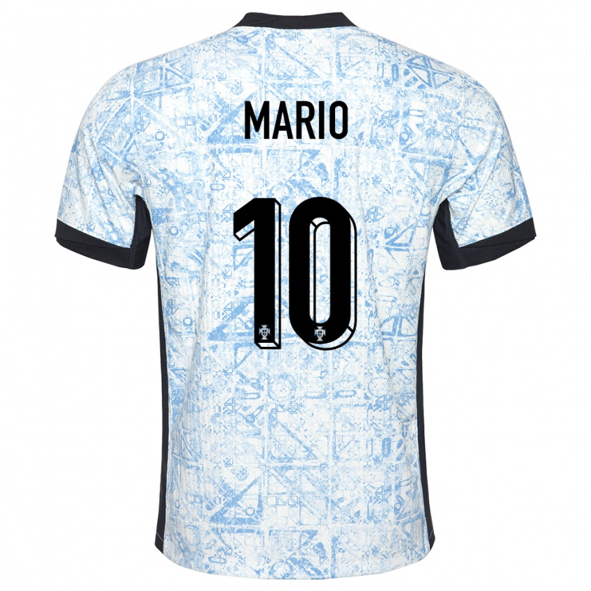 Damen Portugal Joao Mario #10 Cremeblau Auswärtstrikot Trikot 24-26 T-Shirt Österreich