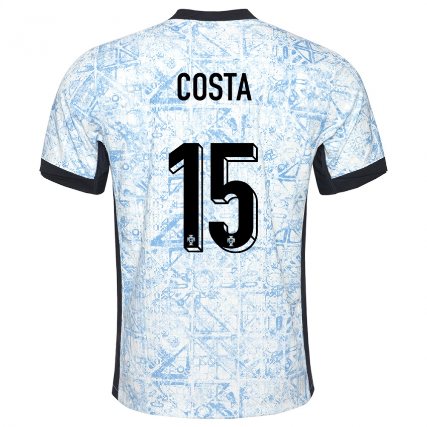 Damen Portugal Carole Costa #15 Cremeblau Auswärtstrikot Trikot 24-26 T-Shirt Österreich