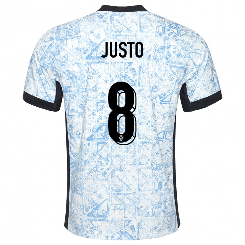 Damen Portugal Samuel Justo #8 Cremeblau Auswärtstrikot Trikot 24-26 T-Shirt Österreich