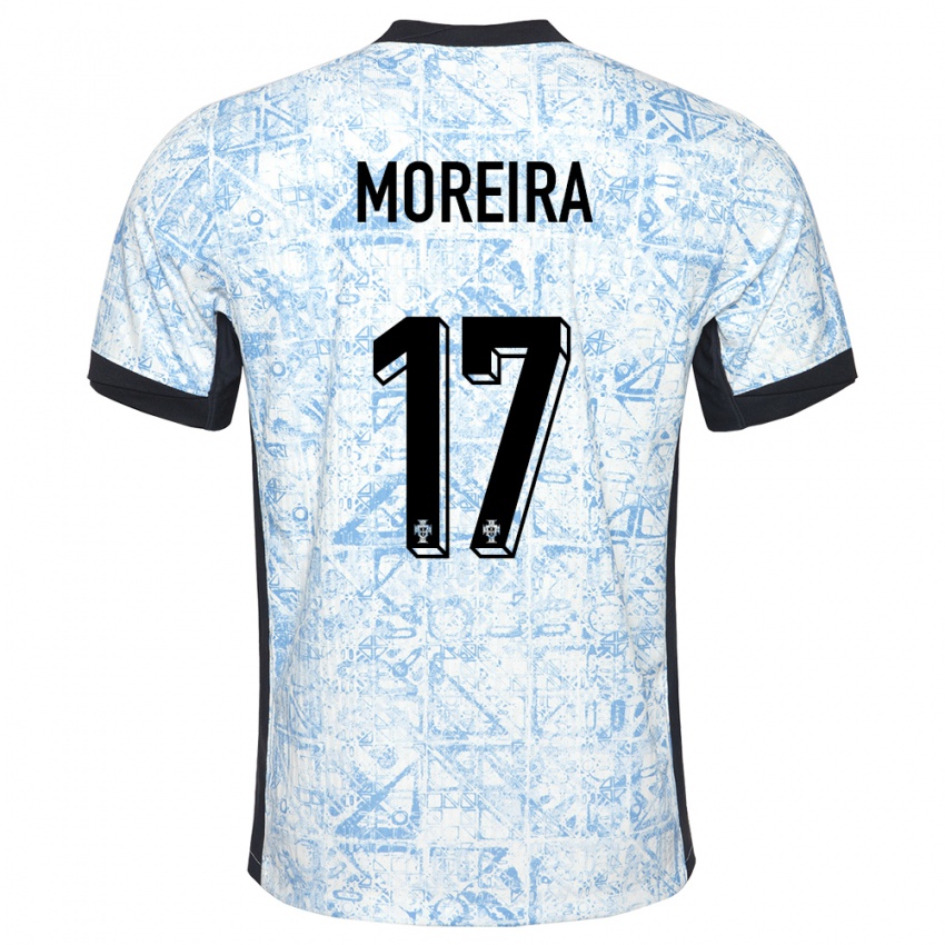 Damen Portugal Afonso Moreira #17 Cremeblau Auswärtstrikot Trikot 24-26 T-Shirt Österreich