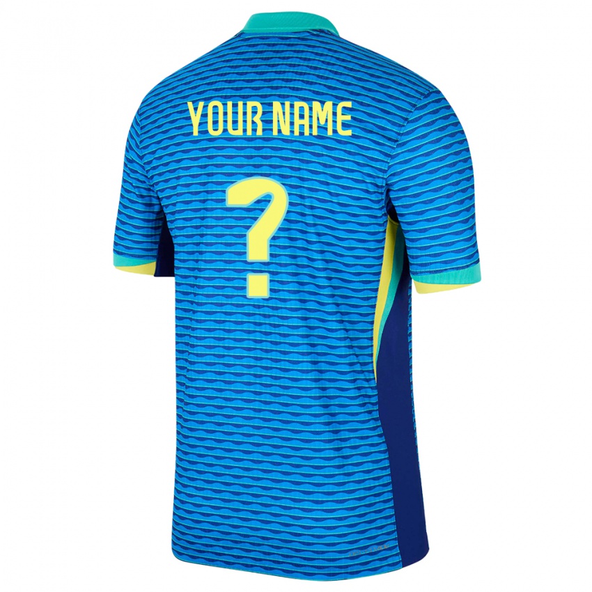 Damen Brasilien Ihren Namen #0 Blau Auswärtstrikot Trikot 24-26 T-Shirt Österreich
