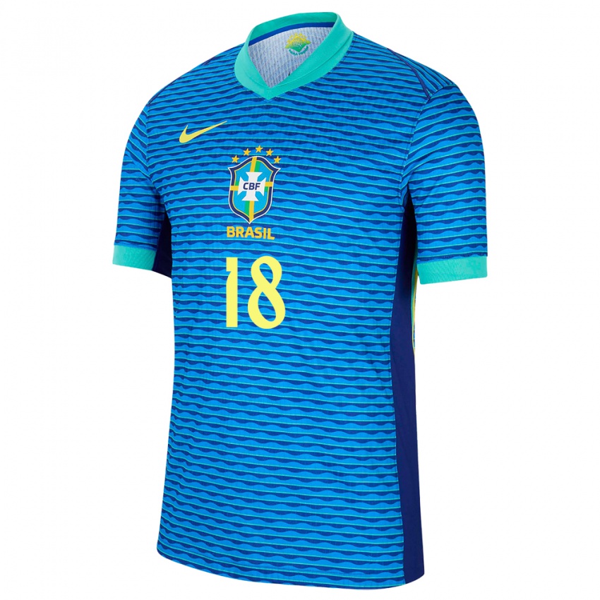 Damen Brasilien Geyse #18 Blau Auswärtstrikot Trikot 24-26 T-Shirt Österreich