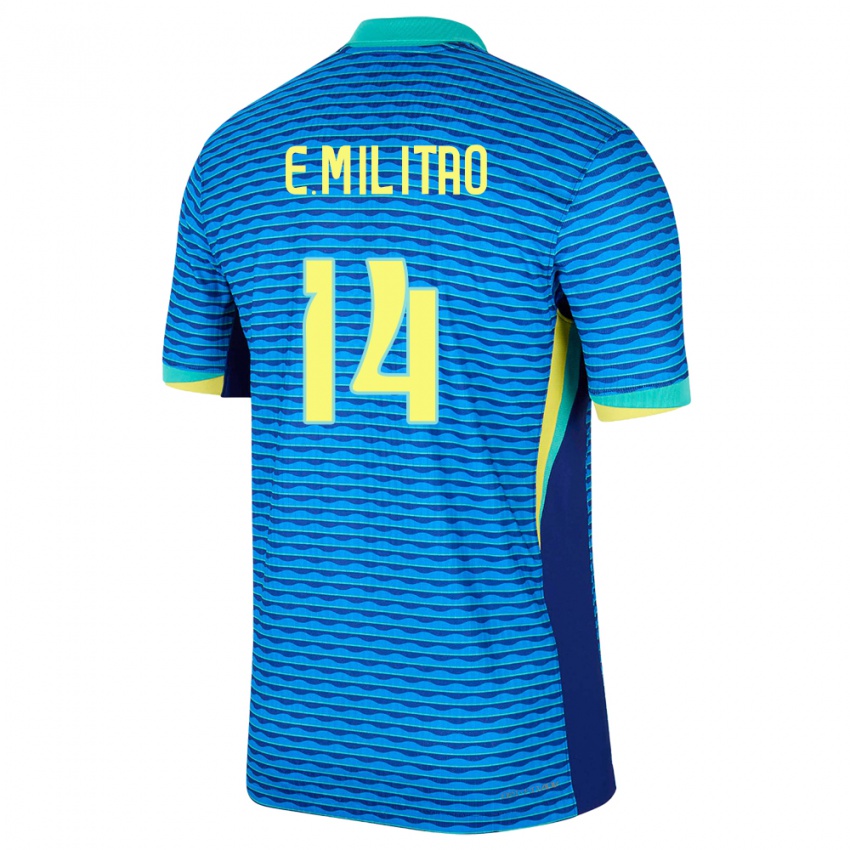 Damen Brasilien Eder Militao #14 Blau Auswärtstrikot Trikot 24-26 T-Shirt Österreich