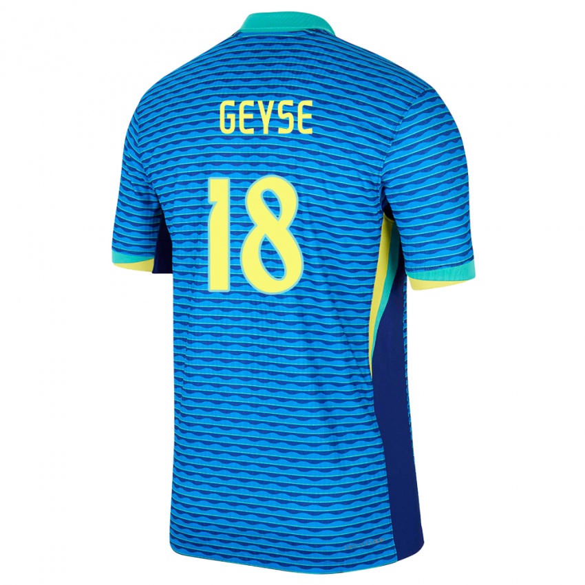 Damen Brasilien Geyse #18 Blau Auswärtstrikot Trikot 24-26 T-Shirt Österreich