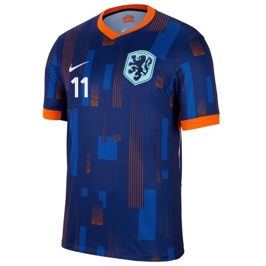 Damen Niederlande Victoria Pelova #11 Blau Auswärtstrikot Trikot 24-26 T-Shirt Österreich