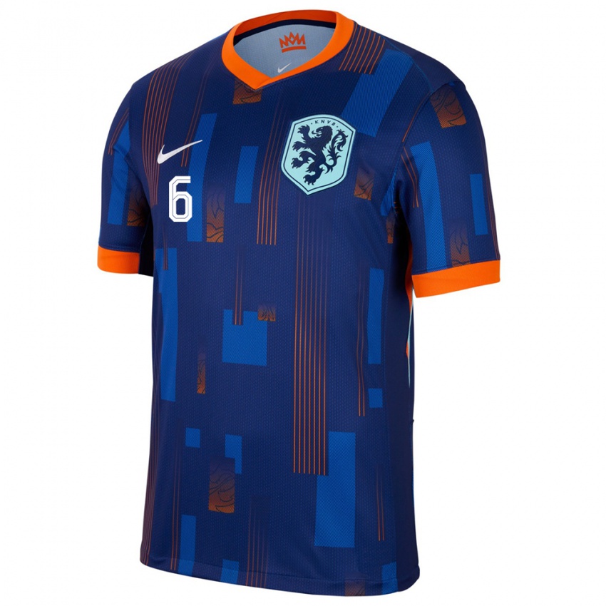 Damen Niederlande Timo Zaal #6 Blau Auswärtstrikot Trikot 24-26 T-Shirt Österreich