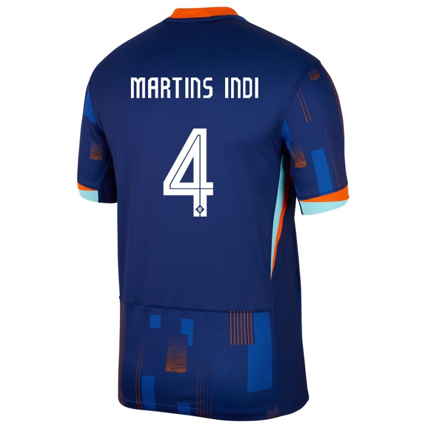 Damen Niederlande Bruno Martins Indi #4 Blau Auswärtstrikot Trikot 24-26 T-Shirt Österreich
