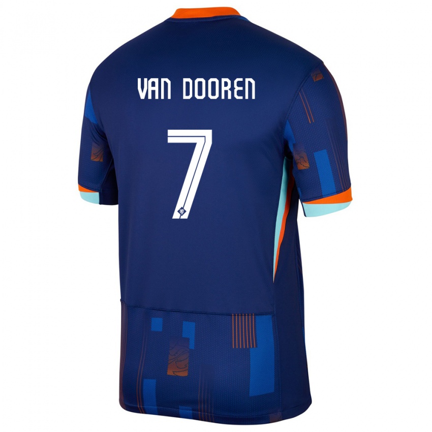Damen Niederlande Kayleigh Van Dooren #7 Blau Auswärtstrikot Trikot 24-26 T-Shirt Österreich