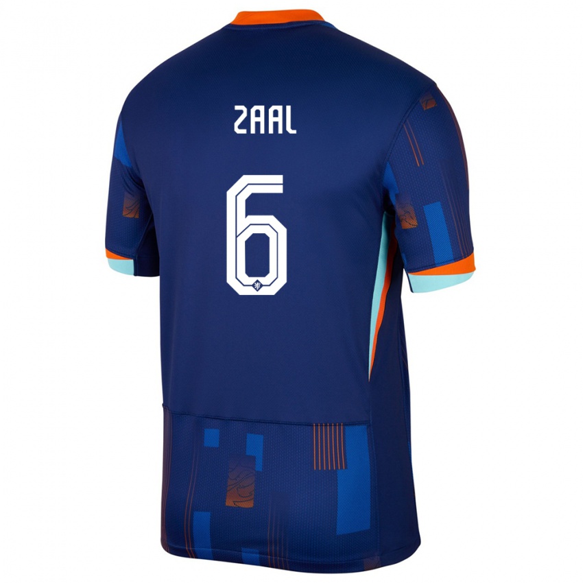 Damen Niederlande Timo Zaal #6 Blau Auswärtstrikot Trikot 24-26 T-Shirt Österreich
