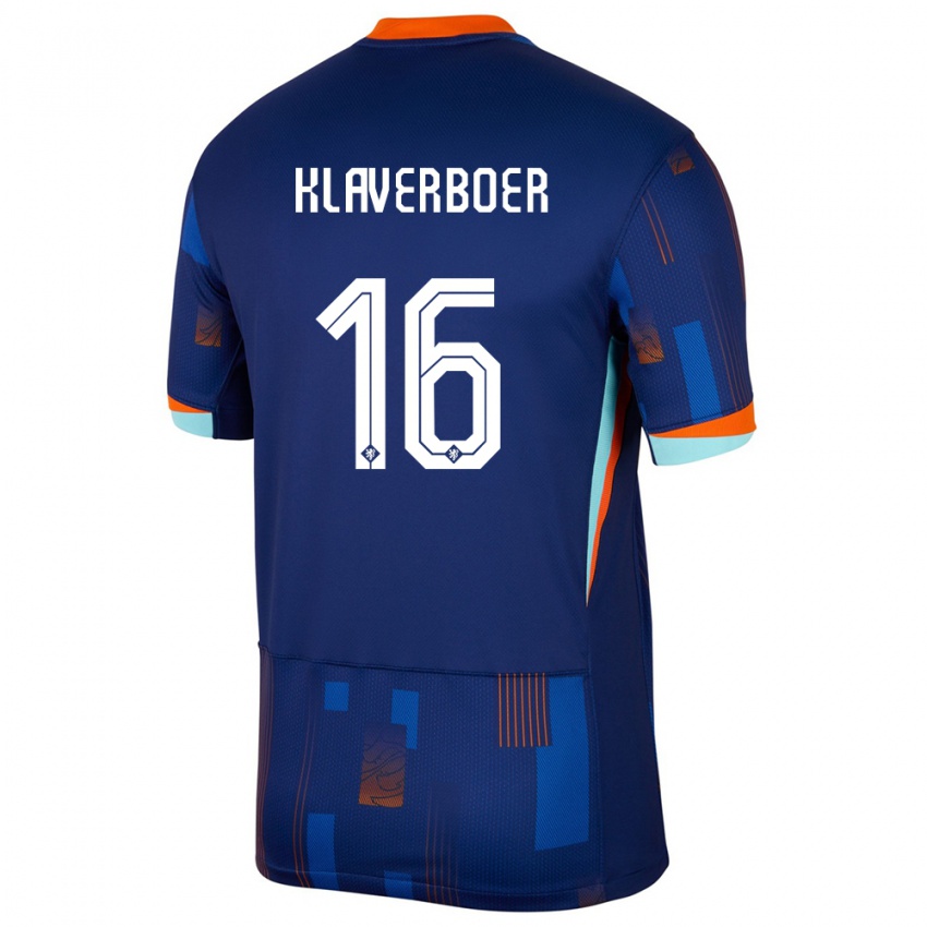 Damen Niederlande Bernt Klaverboer #16 Blau Auswärtstrikot Trikot 24-26 T-Shirt Österreich