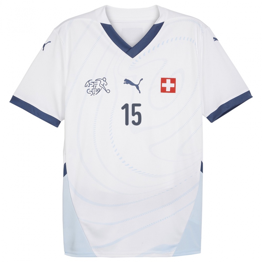 Damen Schweiz Djibril Sow #15 Weiß Auswärtstrikot Trikot 24-26 T-Shirt Österreich