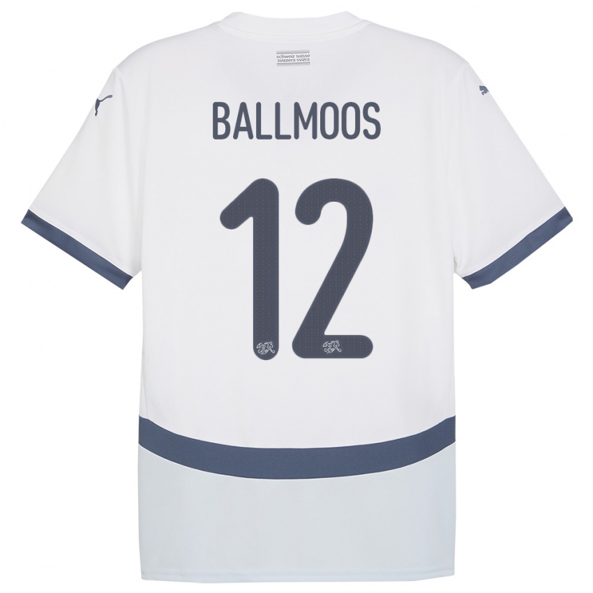 Damen Schweiz David Von Ballmoos #12 Weiß Auswärtstrikot Trikot 24-26 T-Shirt Österreich