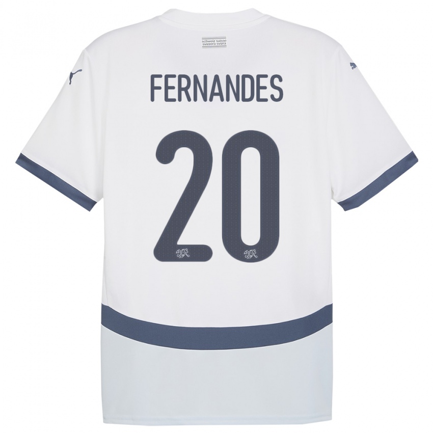 Damen Schweiz Edimilson Fernandes #20 Weiß Auswärtstrikot Trikot 24-26 T-Shirt Österreich