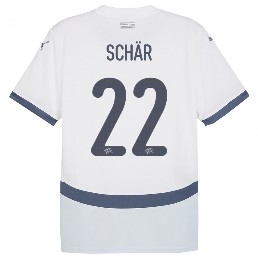 Damen Schweiz Fabian Schar #22 Weiß Auswärtstrikot Trikot 24-26 T-Shirt Österreich