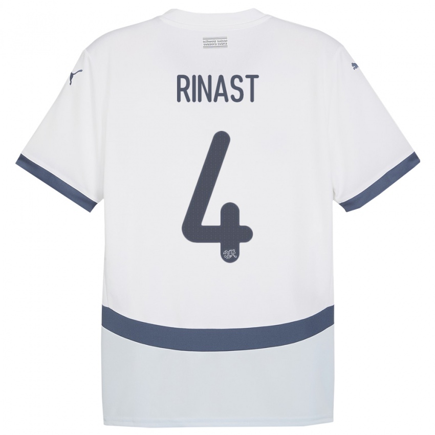 Damen Schweiz Rachel Rinast #4 Weiß Auswärtstrikot Trikot 24-26 T-Shirt Österreich