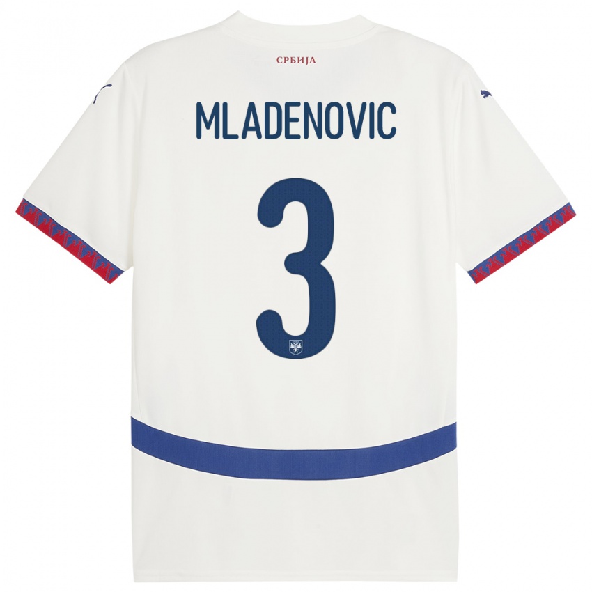 Damen Serbien Filip Mladenovic #3 Weiß Auswärtstrikot Trikot 24-26 T-Shirt Österreich