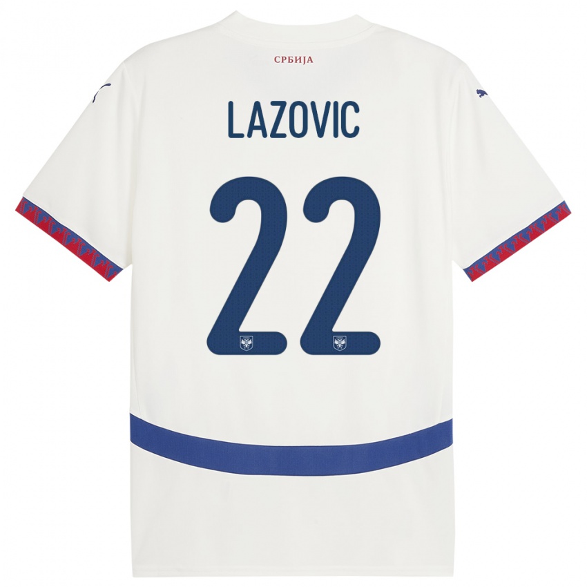 Damen Serbien Darko Lazovic #22 Weiß Auswärtstrikot Trikot 24-26 T-Shirt Österreich