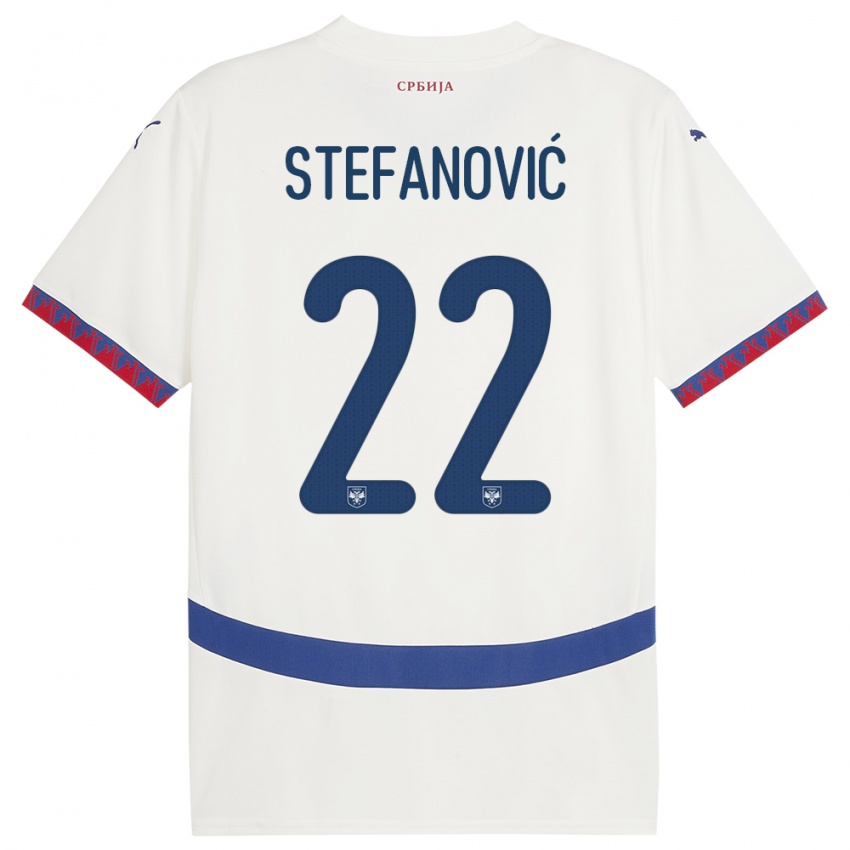 Damen Serbien Dejana Stefanovic #22 Weiß Auswärtstrikot Trikot 24-26 T-Shirt Österreich