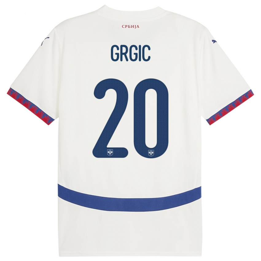 Damen Serbien Dario Grgic #20 Weiß Auswärtstrikot Trikot 24-26 T-Shirt Österreich
