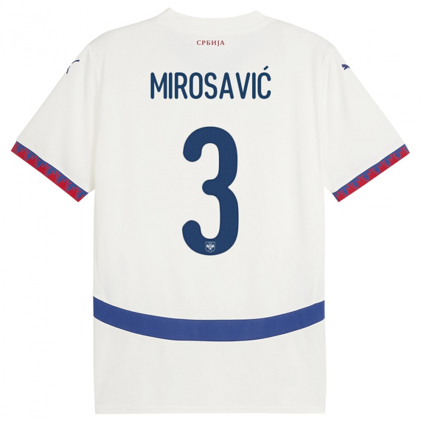 Damen Serbien Veljko Mirosavic #3 Weiß Auswärtstrikot Trikot 24-26 T-Shirt Österreich