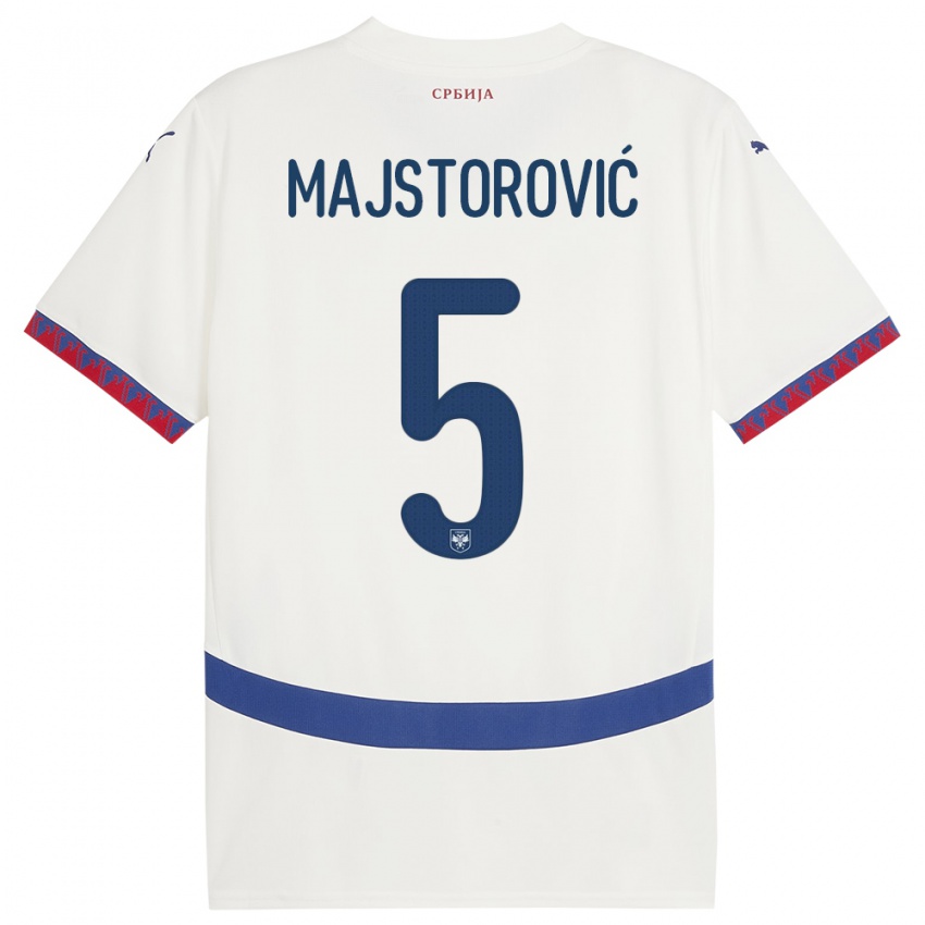 Damen Serbien Milan Majstorovic #5 Weiß Auswärtstrikot Trikot 24-26 T-Shirt Österreich