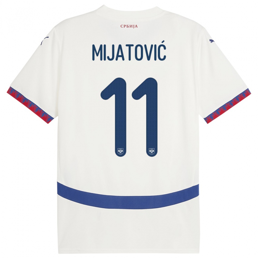 Damen Serbien Jovan Mijatovic #11 Weiß Auswärtstrikot Trikot 24-26 T-Shirt Österreich