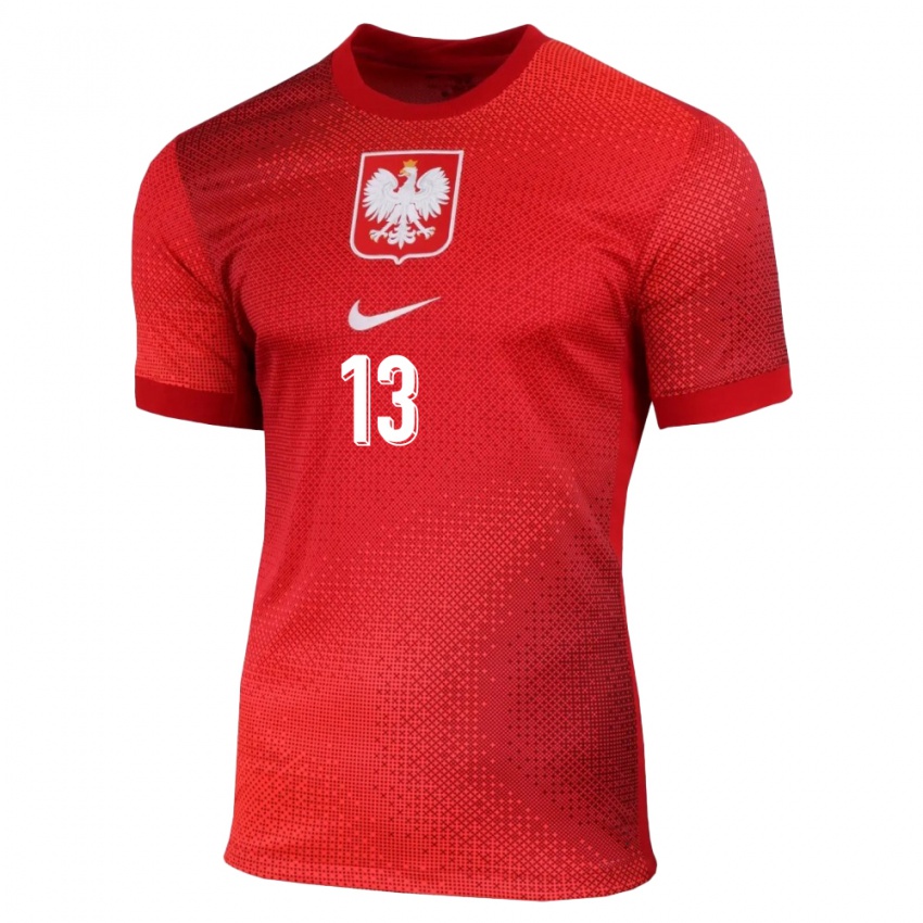 Damen Polen Szymon Zurkowski #13 Rot Auswärtstrikot Trikot 24-26 T-Shirt Österreich