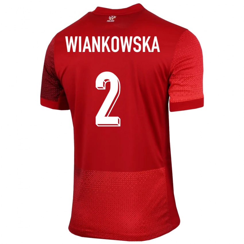 Damen Polen Martyna Wiankowska #2 Rot Auswärtstrikot Trikot 24-26 T-Shirt Österreich